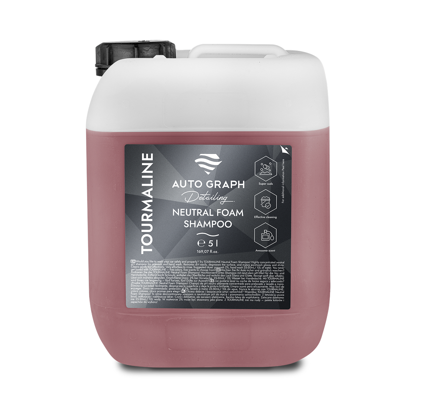 Tourmaline Neutral Foam Shampoo Autoshampoo, Red Fruits - 5L